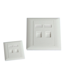 RJ45 2 port wall mount faceplate with shutter